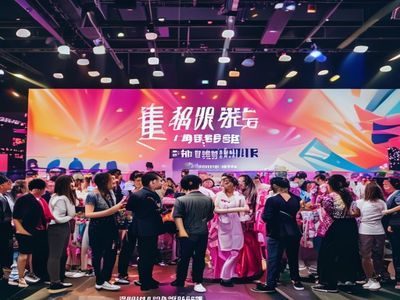 番号大全品牌周年庆典现场，团队成员欢聚一堂，背景展板上印有平台Logo与七年发展历程回顾
